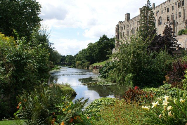 View of Warwick Castle from The Mill Garden